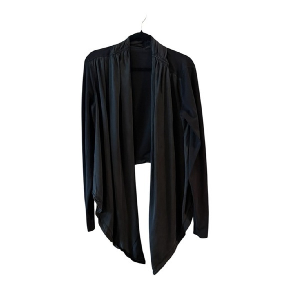 Lululemon Your Best Breath Wrap Vitasea Open Front Cardigan Gray Black